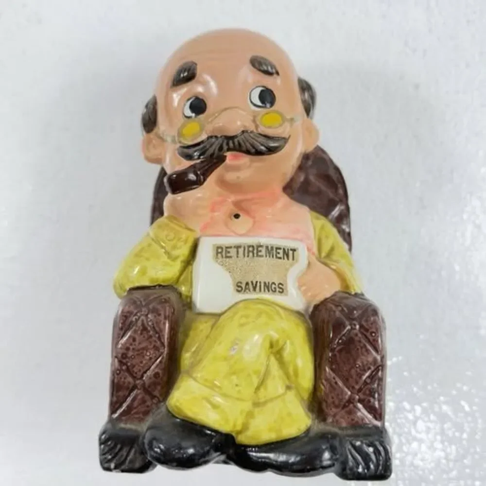 Vintage Japanese Elderly Couple Retirement Savings Piggy Banks Grandma & Grandpa